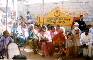 Residents of Rajendra Nagar slums at a Janaagraha event